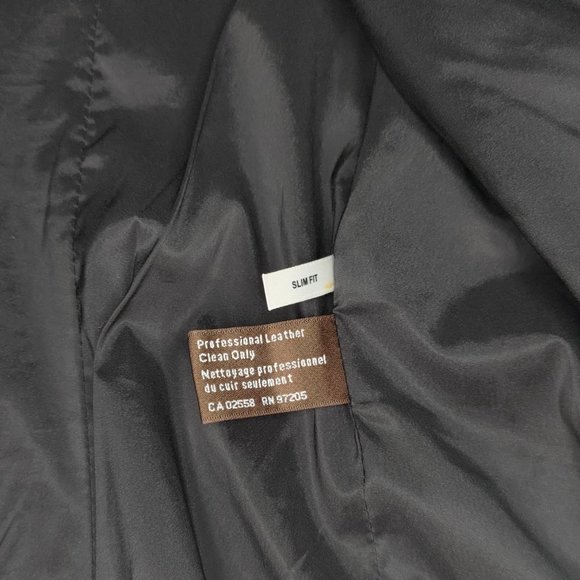 Danier Retro Black Leather Jacket 70s Style - Picture 4 of 5